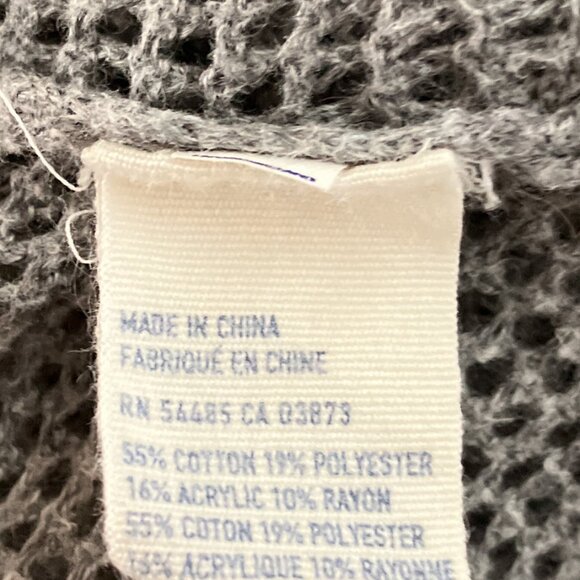 Vintage 00s Y2K American Eagle L Gray Open Knit‎ Cardigan Sweater Bella Swan - Picture 4 of 4